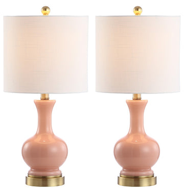 Cox 22" Glass/Metal LED Table Lamp - JONATHAN Y